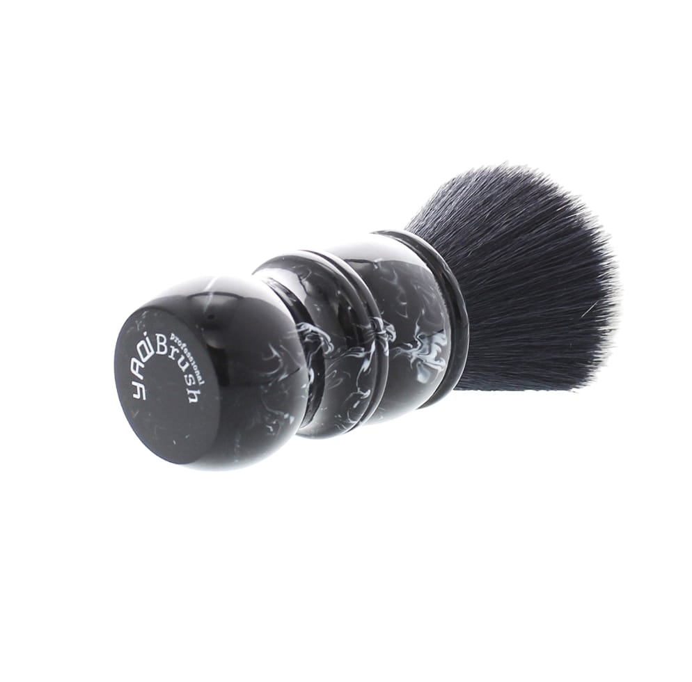 Yaqi - Black Marble Tuxedo Synthetic Shaving Brush