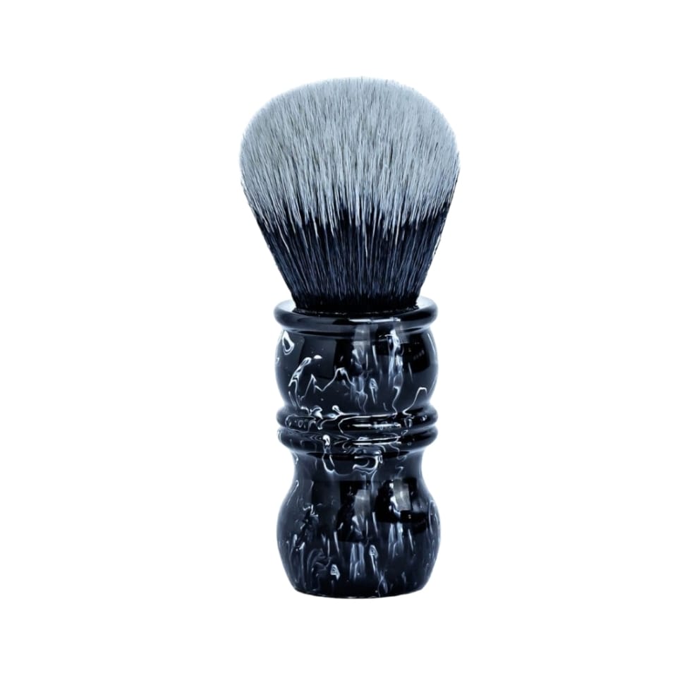 Yaqi - Black Marble Tuxedo Synthetic Shaving Brush