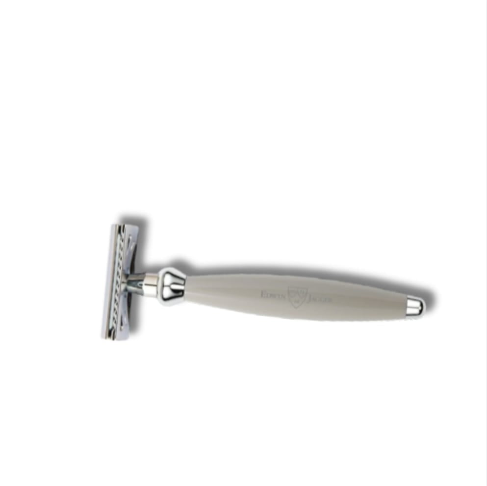 Edwin Jagger – Bulbous Grey DE Safety Razor & 5 Free Feather Blades