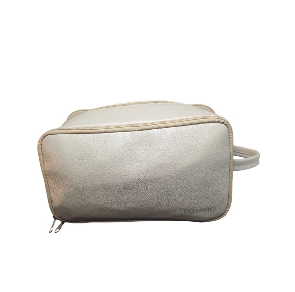 Skeermes - Cream Leather Toiletry Bag