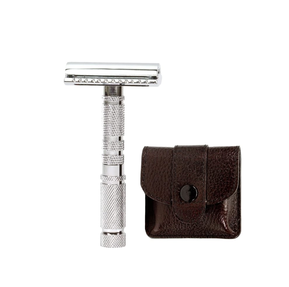 Parker - A1R 4 Piece Travel DE Safety Razor & Leather Case