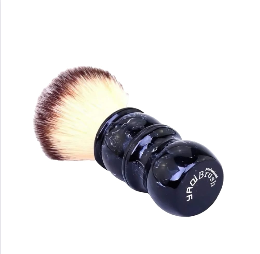 Yaqi - Black Marble "Plisson" Knot Synthetic Shaving Brush