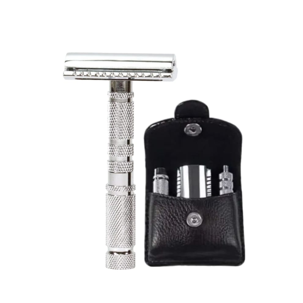 Parker - A1R 4 Piece Travel DE Safety Razor & Leather Case