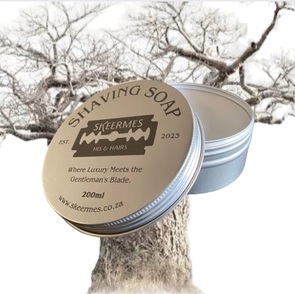 Skeermes 'Onderstebo Boom' - Shea Butter & Baobab Shaving Soap