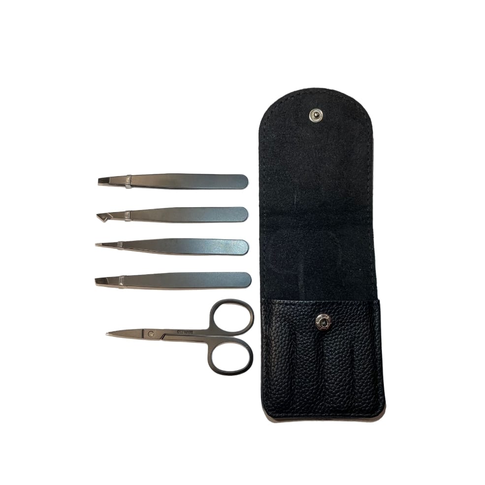 Skeermes - Black Stainless Steel Tweezer Set