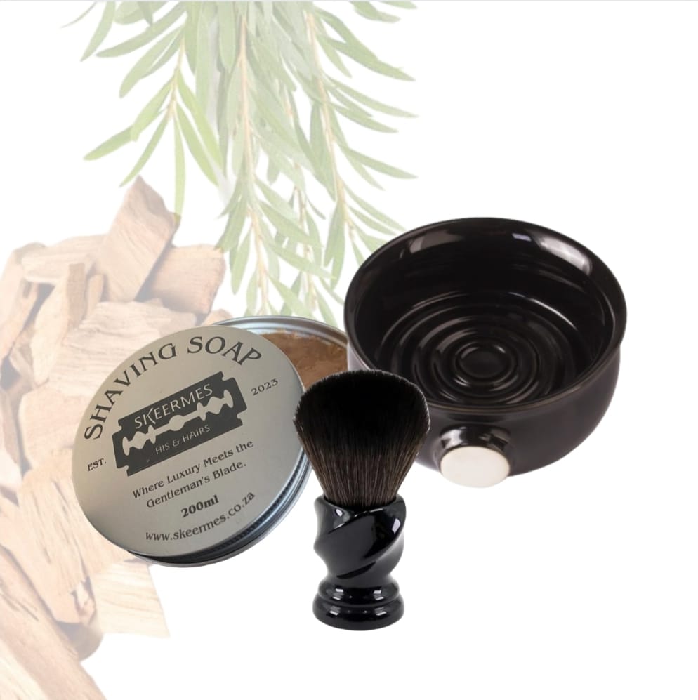 Skeermes - Shaving Soap & Bowl & Brush Combo