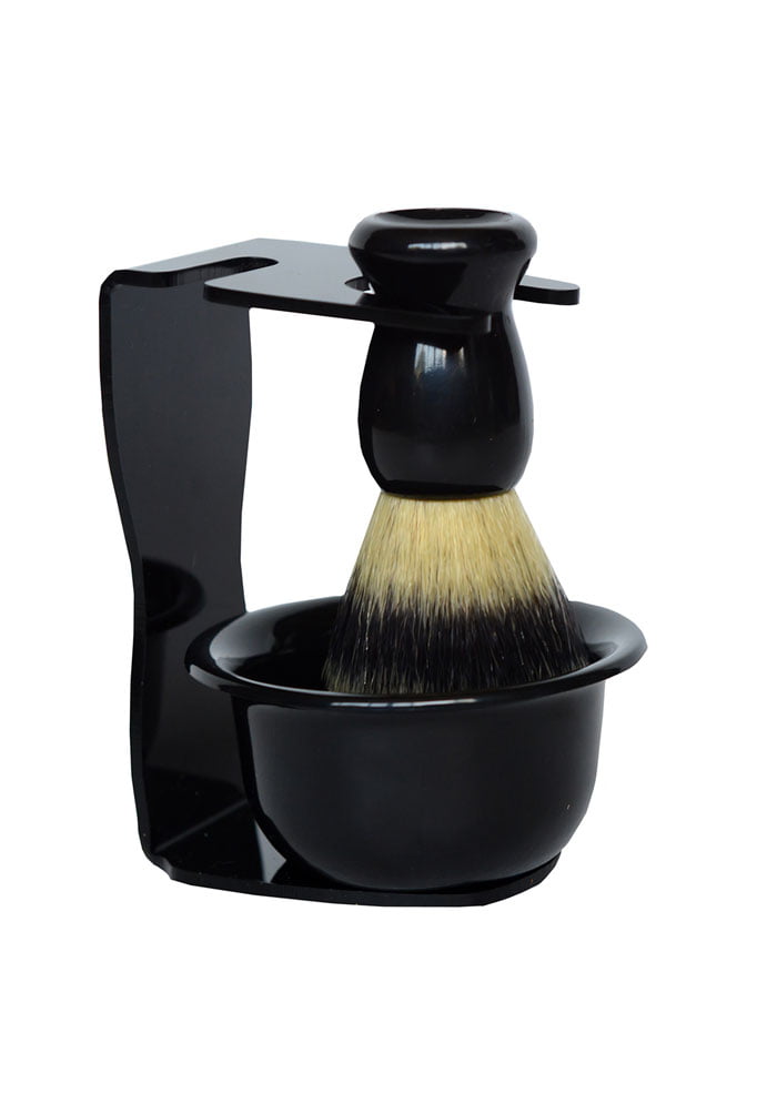 Black - Shaving Brush & Bowl Set