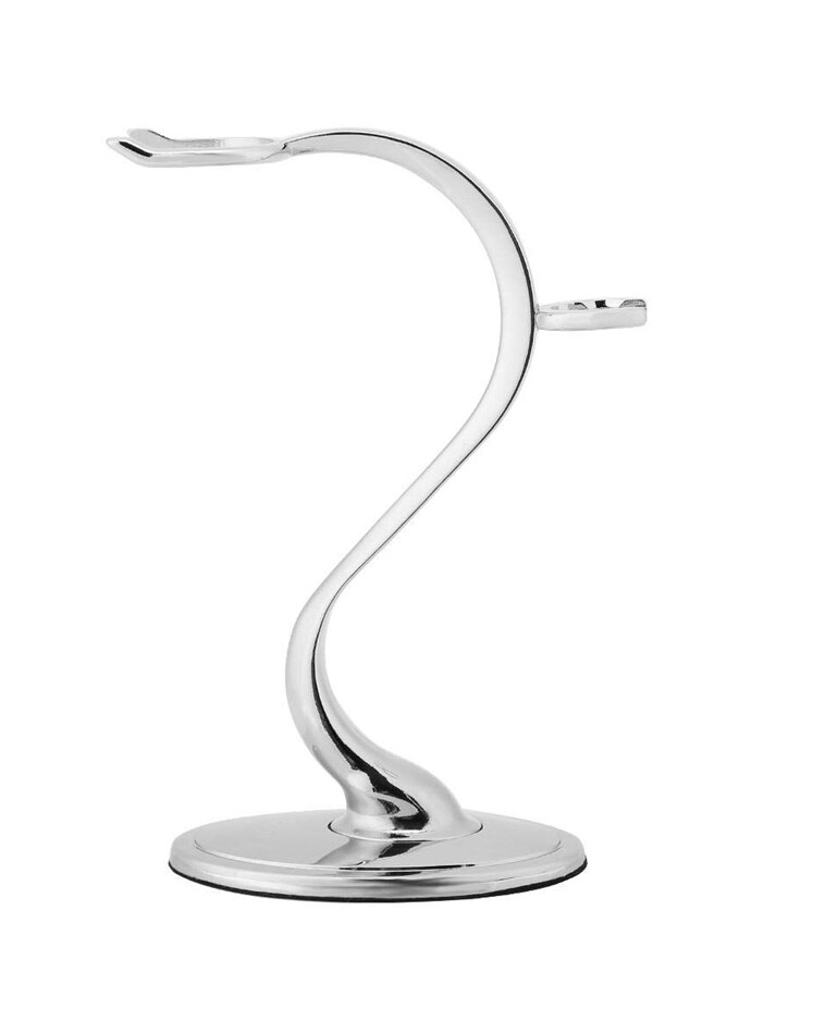 Chrome - Shaving Brush & Razor Stand S-Shape