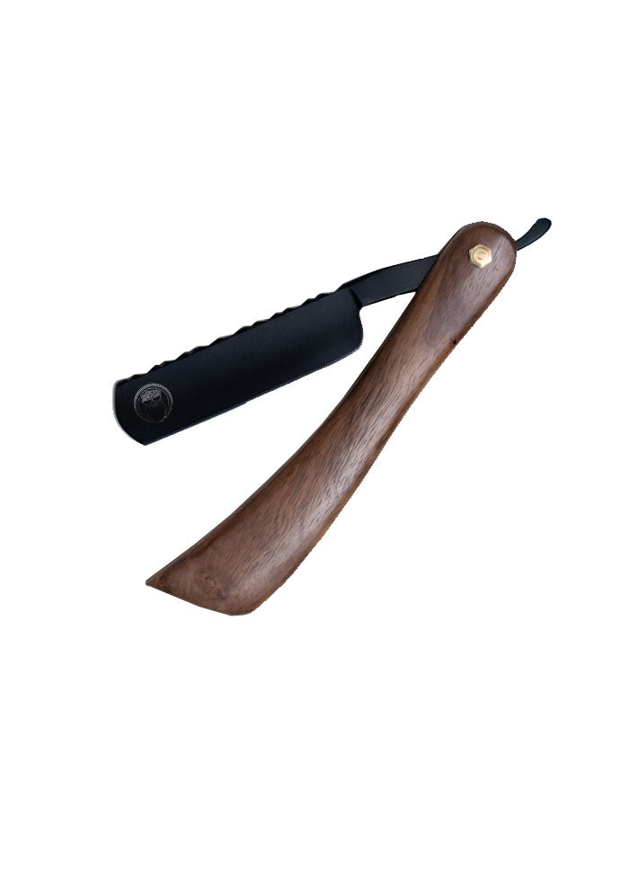 Dark Wooden Black Blade - Straight Razor (FB15)