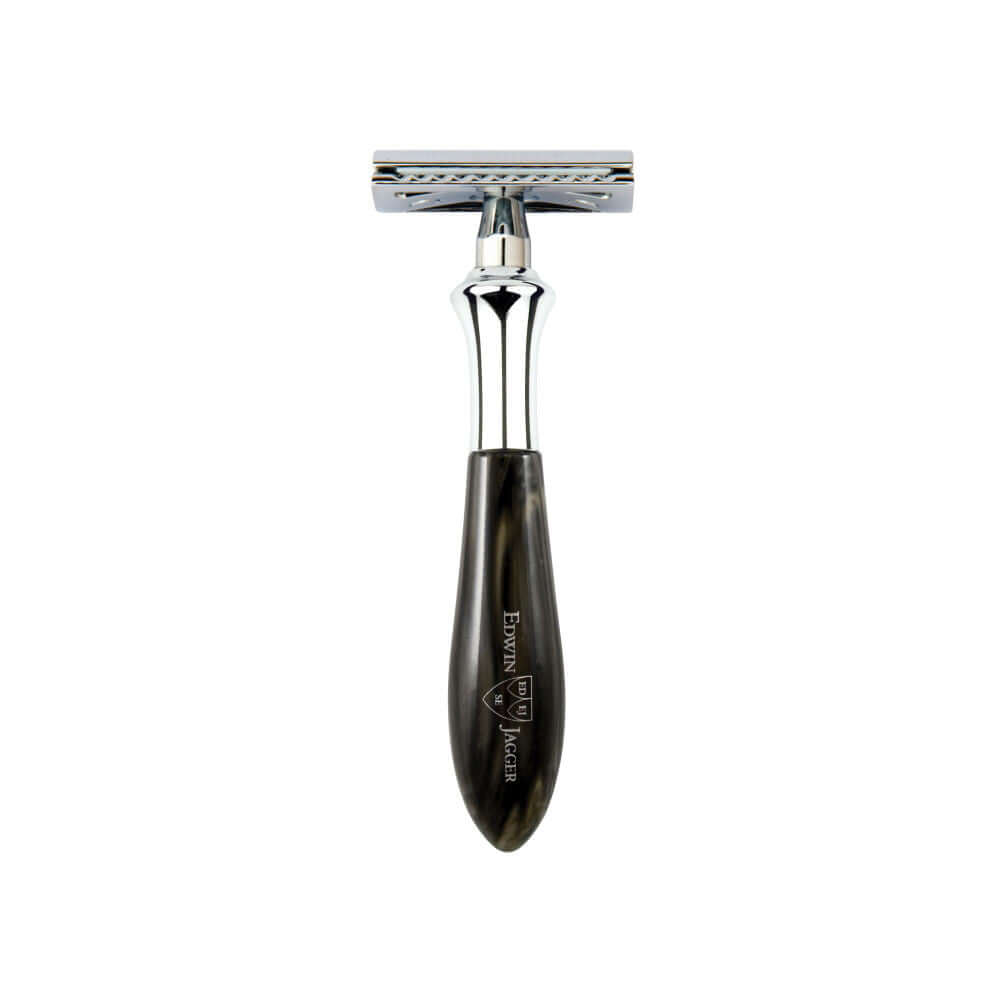 Edwin Jagger – Plaza Imitation Black Marble DE Razor & 5 Free Feather Blades