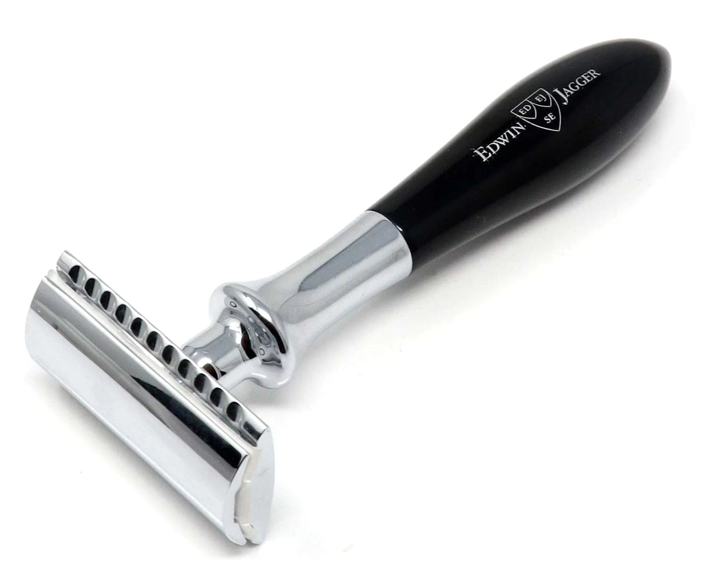 Edwin Jagger – Plaza Imitation Ebony DE Razor & 5 Free Feather Blades