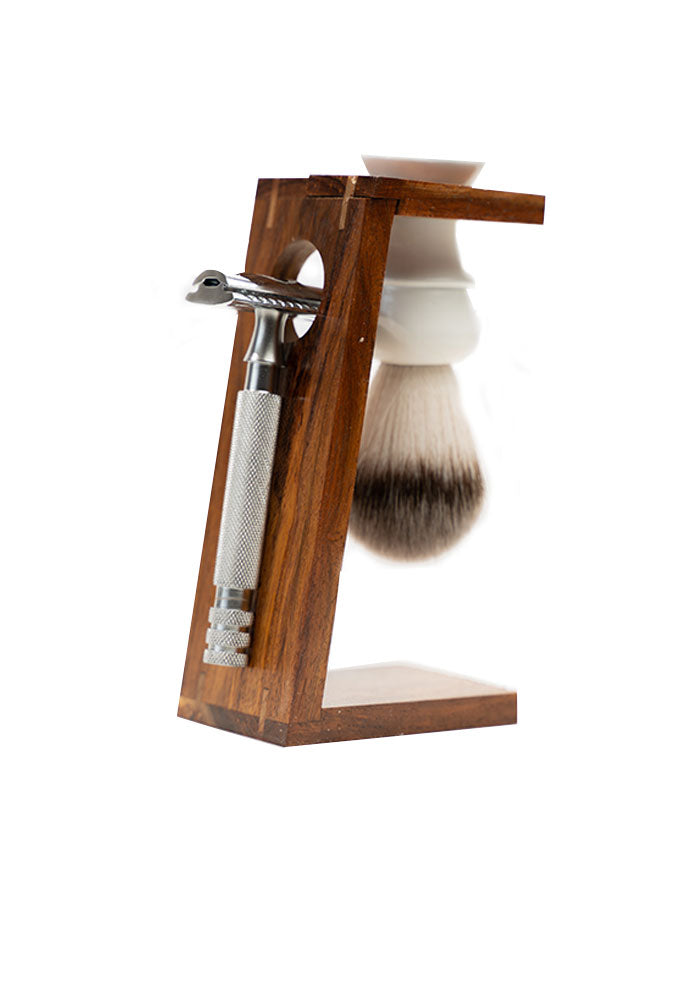 Modern Dark Wood - Safety Razor Shaving Set (W6)