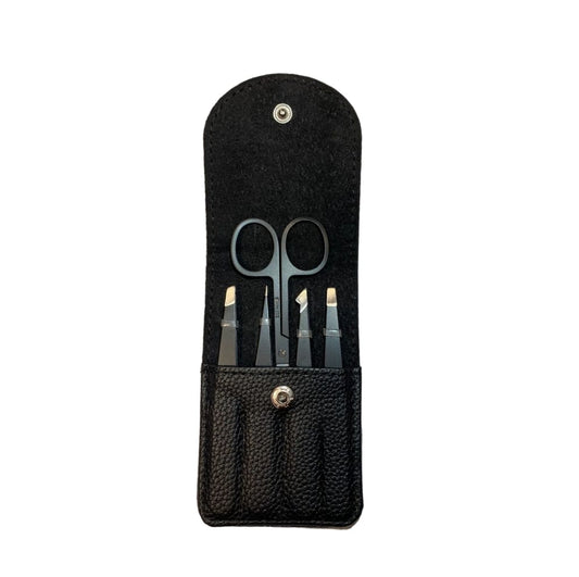 Skeermes - Black Stainless Steel Tweezer Set