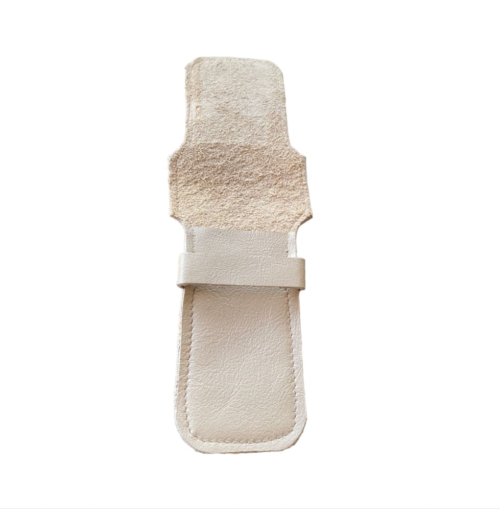 Skeermes - Cream Square Edged Safety Razor Pouch