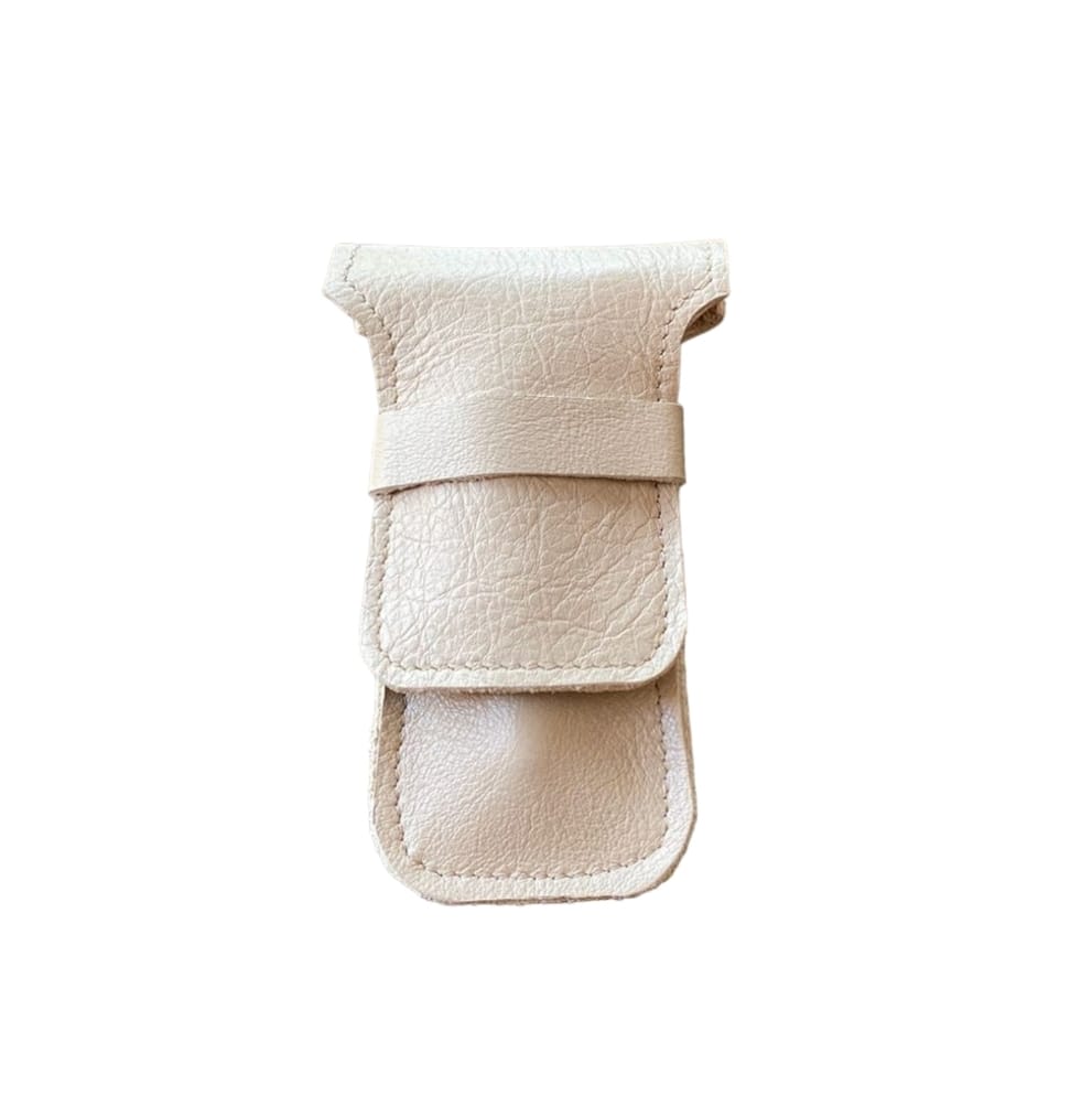 Skeermes - Cream Square Edged Safety Razor Pouch