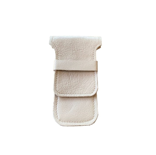 Skeermes - Cream Square Edged Safety Razor Pouch